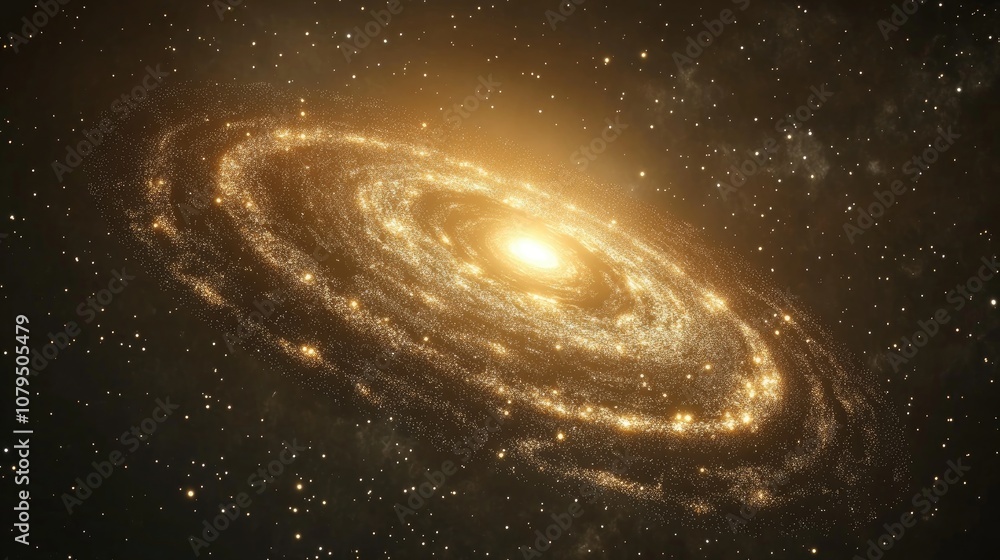 Aufkleber cartoon rendering in 3d of a planetary galaxy in the universe