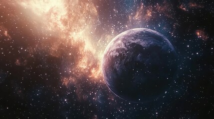 Fototapeta premium Rendering of 3D cartoon stars from a planet amidst a galaxy in open space