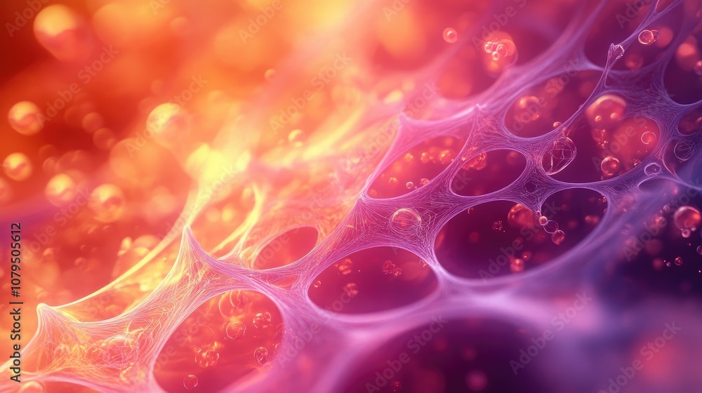 Poster Fractal light background created using 3D cartoon rendering techniques