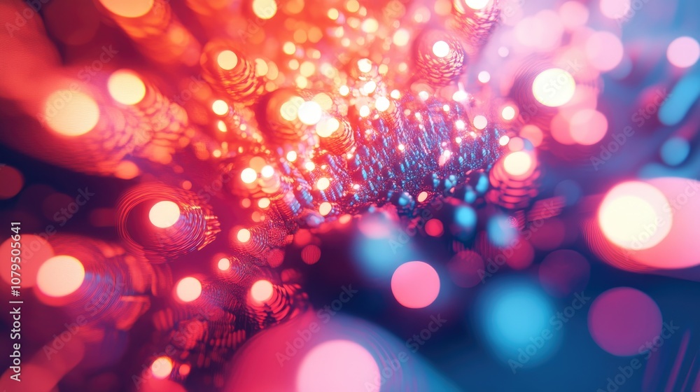Poster 3D abstract fractal light background in a cartoon rendering style