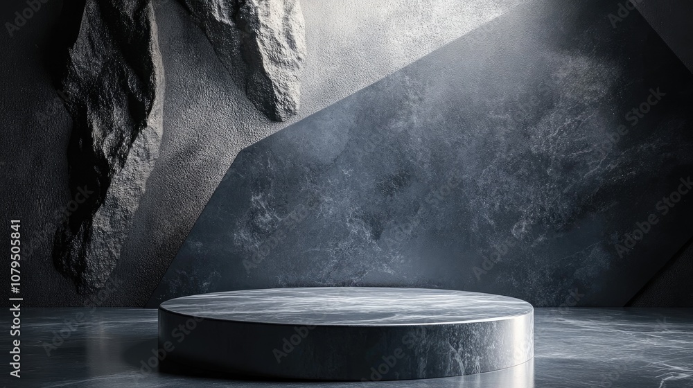 Aufkleber minimalist abstract background with a pedestal 3d illustration and rendering