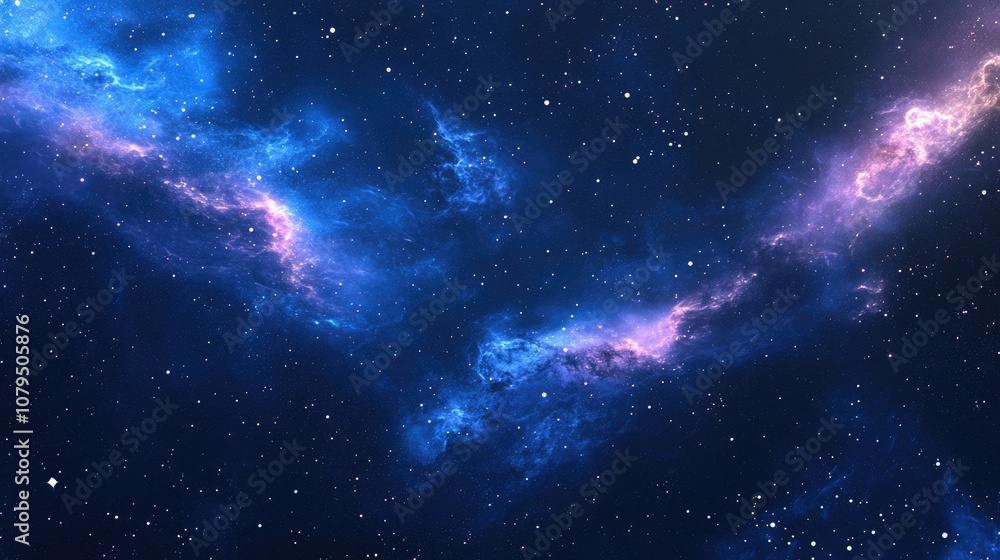 Poster Seamless pattern of starry sky in 3D cartoon rendering