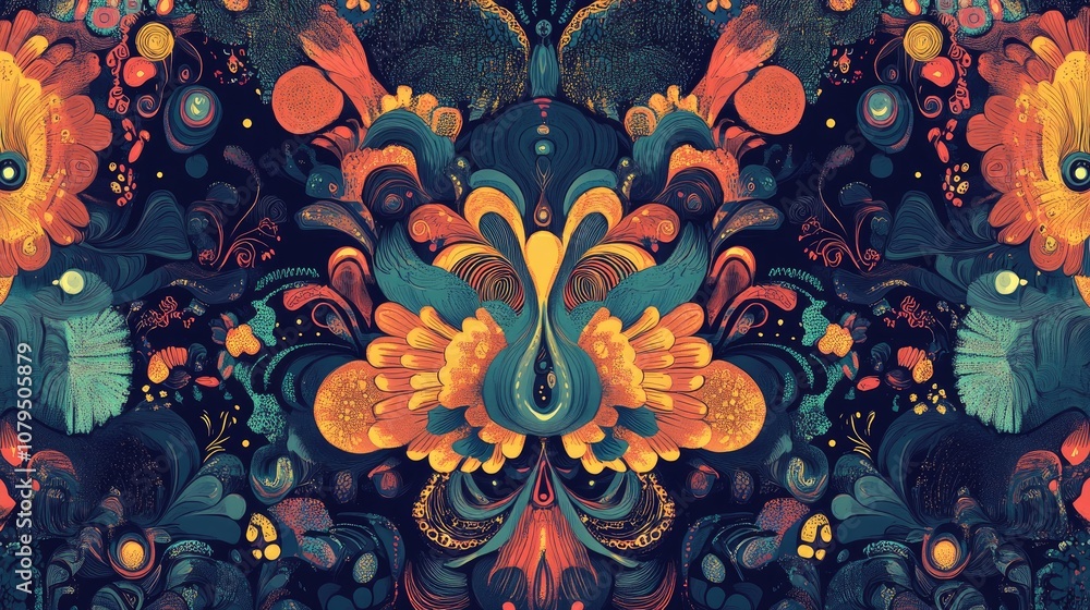 Poster illustration featuring a continuous pattern design