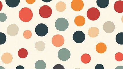 Seamless polka dot pattern design featuring round dots ideal for backgrounds and textile applications