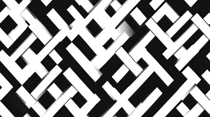 Seamless black and white geometric pattern background