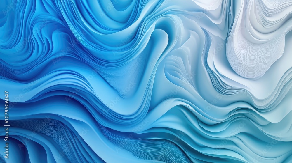 Poster 3d rendering of an abstract background featuring a blue twisted gradient showcasing beautiful paint 