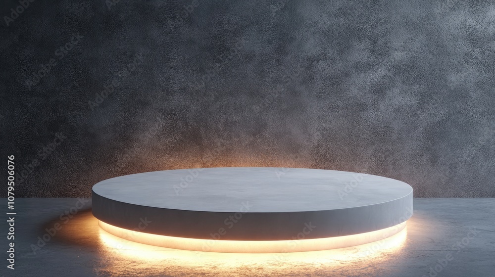 Leinwandbilder display pedestal design platform illuminated blank product stand 3d rendering