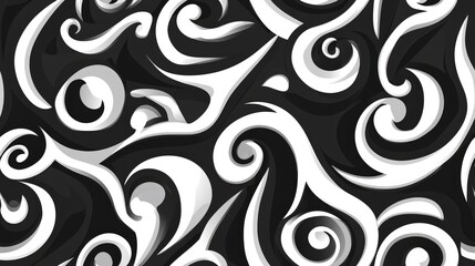 Monochromatic abstract seamless texture in black and white
