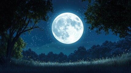 Fototapeta premium Beautiful moon in a 3D cartoon rendering