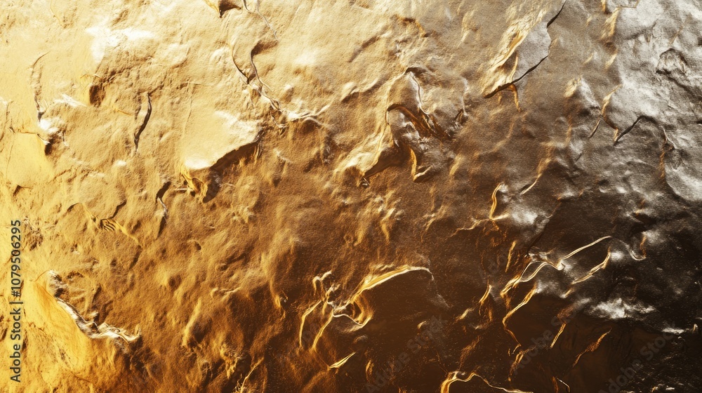 Aufkleber gold foil background featuring light reflections textured golden wall 3d rendering of a luxurious sh