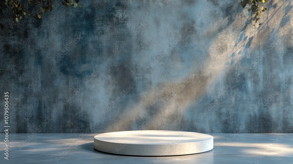 Fototapete Stylish and visually striking abstract backdrop featuring elements designed in a minimalist style with a studio pedestal 3D imagery and rendering