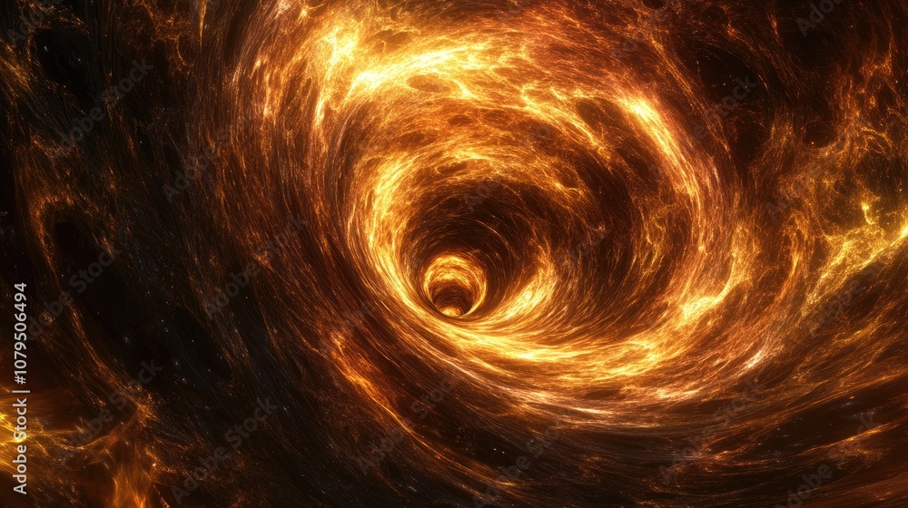 Poster Abstract background featuring a brown space hole vortex in a 3D cartoon rendering