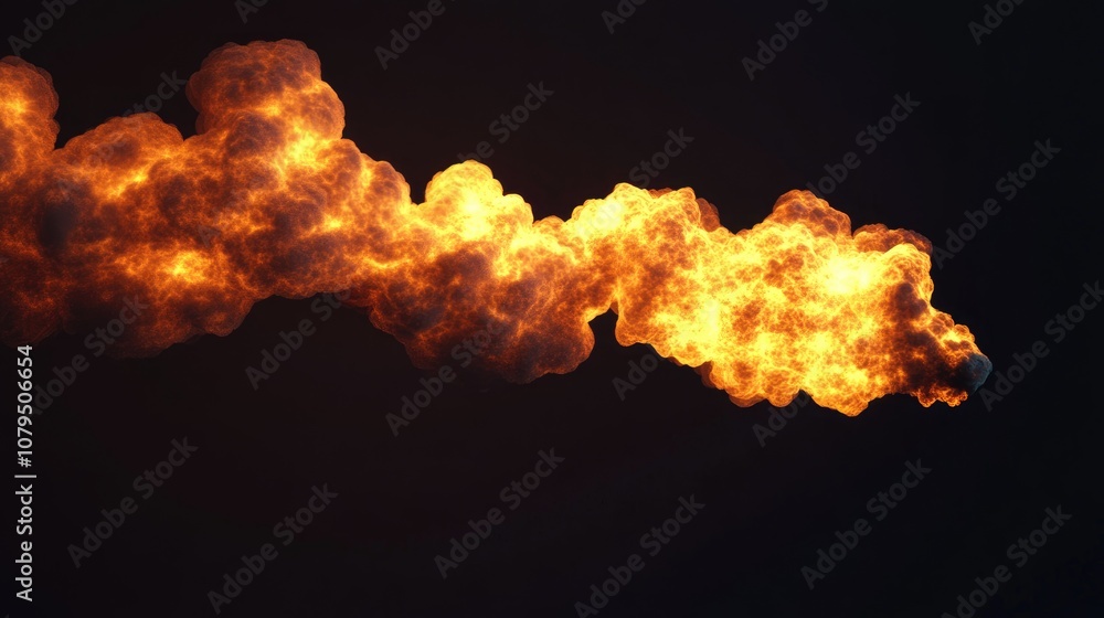 Aufkleber realistic gas flare on a black background in 3d cartoon rendering
