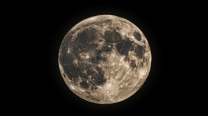 Obraz premium Isolated in the dark sky a 3D cartoon rendering of a Super Moon