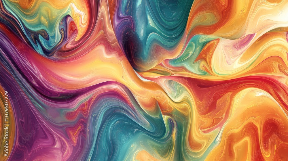 Poster colorful abstract background featuring a 3d cartoon rendering this graphic modern art showcases crea