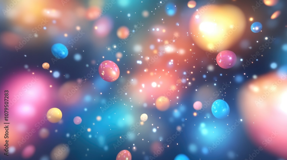 Aufkleber blurred background nebula cosmos sky universe in a 3d cartoon rendering
