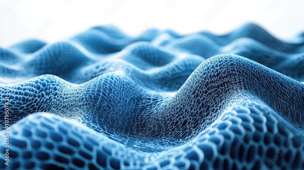 Poster Wavy abstract background for science and technology concepts in 3D cartoon rendering
