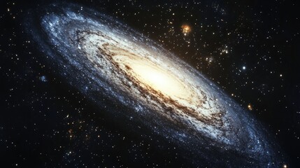 Galaxy and starfield in a 3D cartoon rendering
