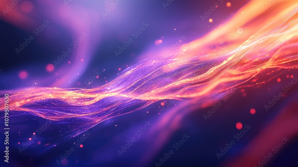 Aufkleber 3D cartoon rendering of cosmic energy strings featuring flowing energy represented as thin bright elements that create structural fibers