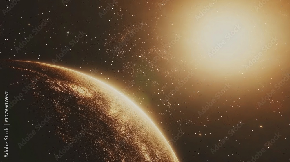 Leinwandbilder 3d rendering of a planet s stars and galaxy in open space presented as a cartoon