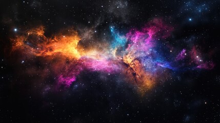 Fototapeta premium Colorful gas cloud nebula in outer space rendered in 3D