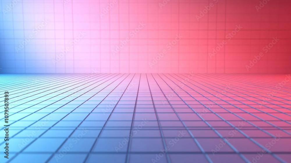 Poster 3d low poly abstract geometric backdrop featuring a modern gradient of blue red and violet shades on