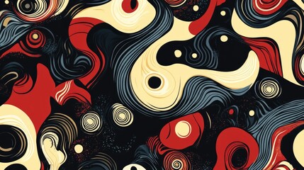 Naklejka premium Seamless pattern of artistic Pirbright inspired design elements ideal for creative posters and decorative backgrounds