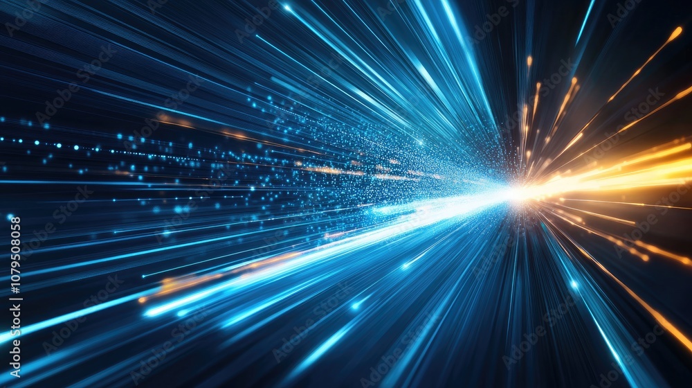 Aufkleber abstract blue cyber security concept background featuring futuristic technology with high speed digi