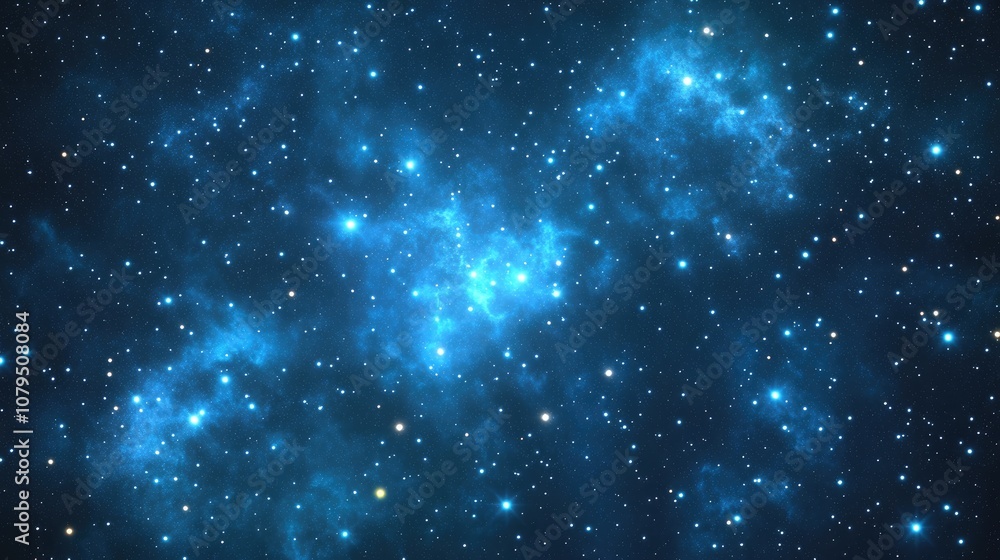 Aufkleber 2D illustration in 3D cartoon rendering featuring a realistic star pattern in deep interstellar space Stars planets and moons create various science fiction inspired backdrops Imaginary cosmic art