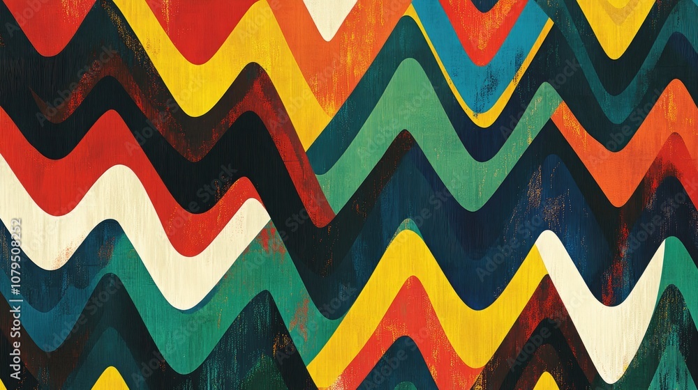 Poster vibrant zigzag striped pattern suitable for backgrounds and design projects