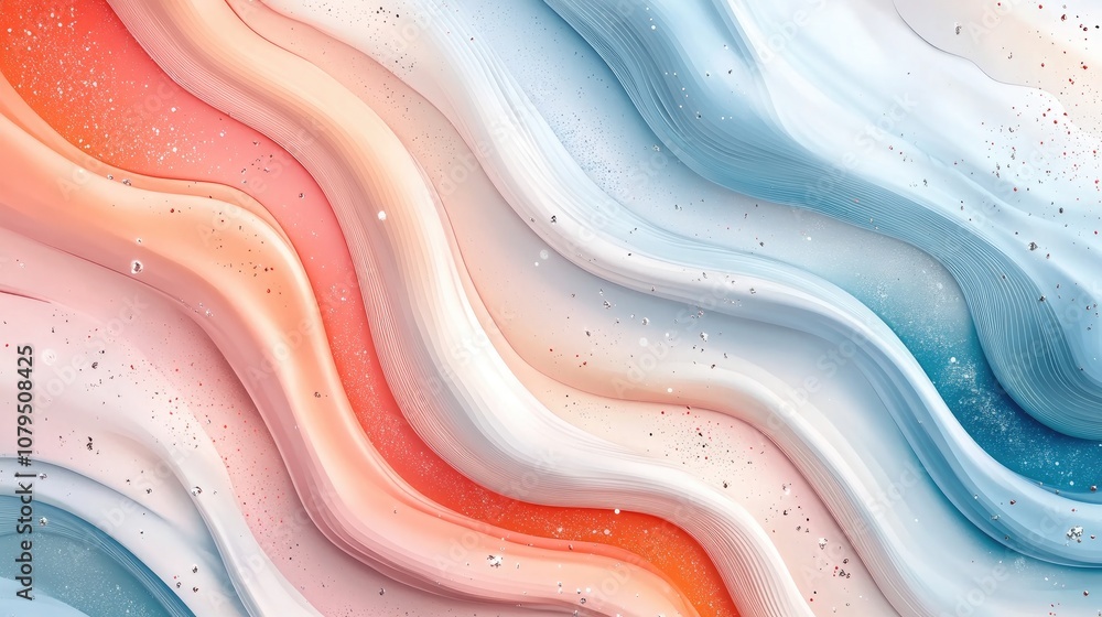 Poster Abstract background featuring a 3D cartoon rendering with hand painted textures watercolor elements and paint splashes and smears Ideal for covers and packaging evoking themes of the galaxy univer
