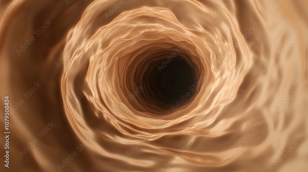 Poster Abstract background featuring a brown space hole vortex in a 3D cartoon rendering