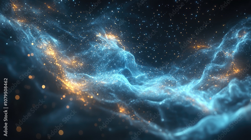 Poster Abstract space background in 3D cartoon rendering