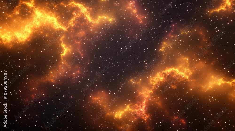 Leinwandbilder Fractal background featuring nebulosity in a 3D cartoon rendering