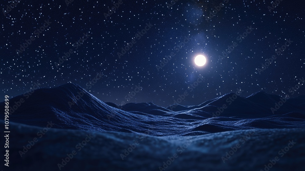 Aufkleber 3d cartoon rendering featuring a starry night sky and the milky way showcasing a soft focus and blur