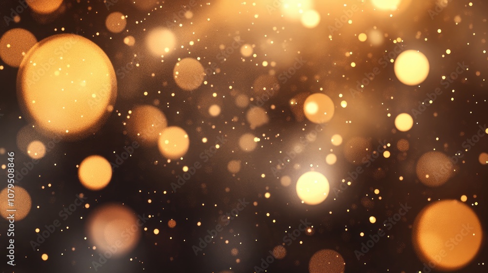 Aufkleber Abstract light bokeh background with 3D cartoon rendering of defocused light dots