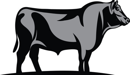Vector cattle silhouette artwork