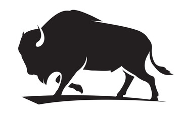 Bison silhouette vector artwork.