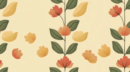 Obraz premium Floral abstract background with a seamless repeating pattern