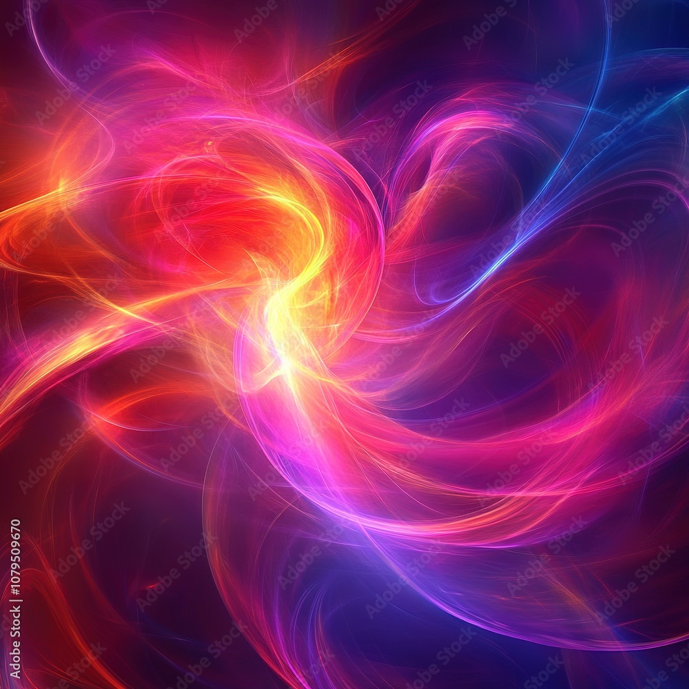 Poster dynamic swirls of light and color abstract space digital artwork ethereal environment vivid viewpoin