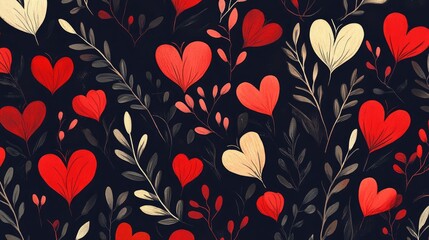 Seamless Valentine s Day card design featuring a charming vintage pattern perfect for romantic invitations and decorations