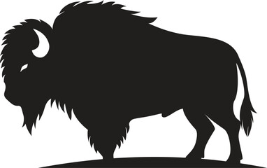 Bison silhouette vector artwork.