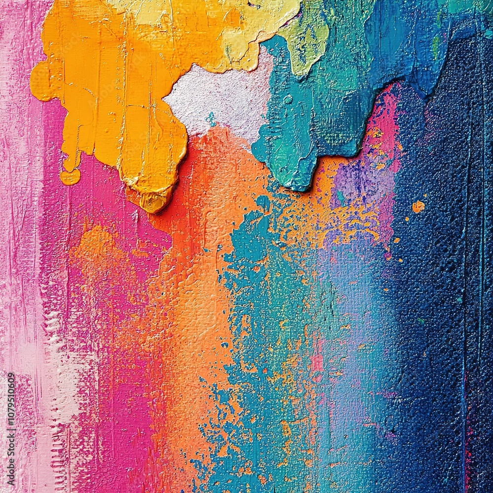 Poster vibrant color splash abstract art colorful canvas creative studio close-up view artistic expression