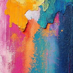 Vibrant color splash abstract art colorful canvas creative studio close-up view artistic expression
