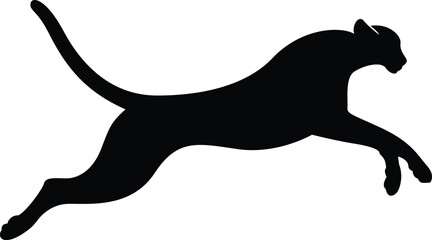 Vector cheetah silhouette jumping