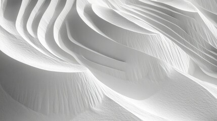 Abstract Waves of White Texture in Soft Light