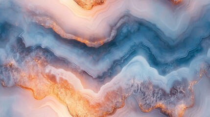 Naklejka premium Translucent slice of natural agate showcasing intricate patterns and mineral textures Ideal for backgrounds surfaces and wallpapers Seamless abstract design