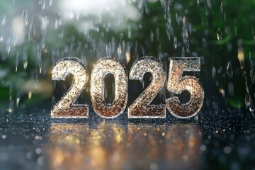 3d rendering text "2025" , effect , ai