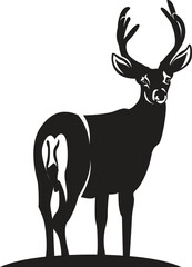 Whitetail deer vector silhouette artwork