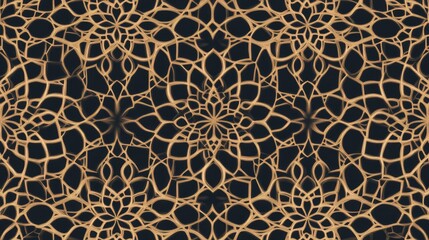 Seamless golden ornament in Arabian style intricate geometric design for elegant wallpapers and backgrounds